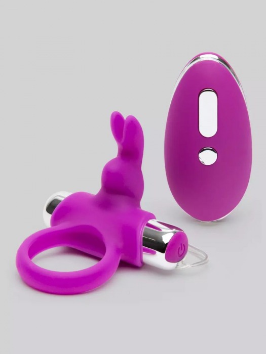 Лиловое виброкольцо с пультом ДУ Remote Control Cock Ring - Happy Rabbit - в Севастополе купить с доставкой