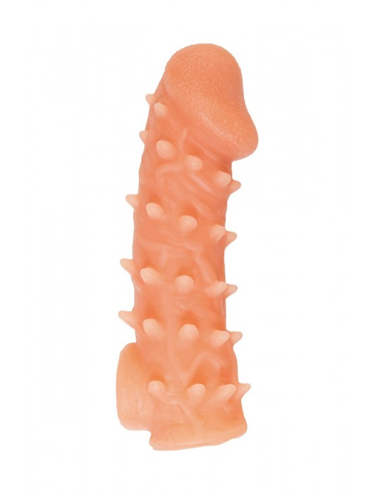 Телесная закрытая насадка с пупырышками Cock Sleeve Size L - 17,6 см. - KOKOS - в Севастополе купить с доставкой