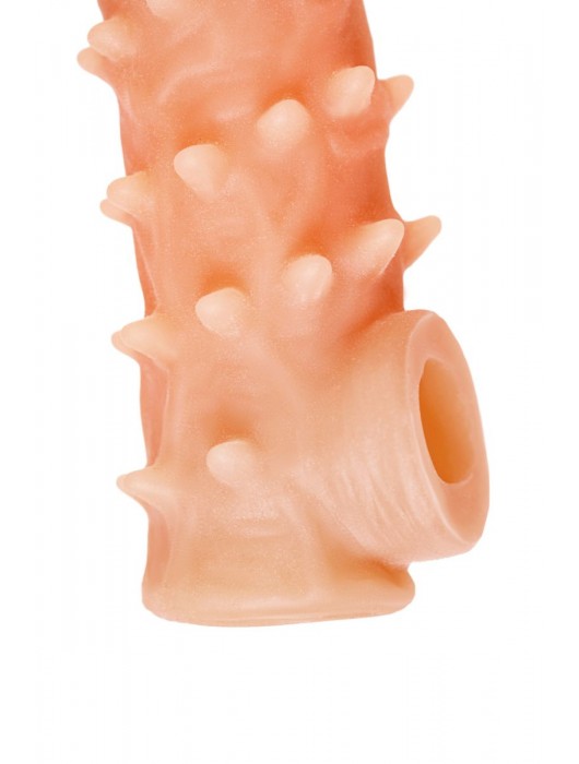 Телесная закрытая насадка с пупырышками Cock Sleeve Size L - 17,6 см. - KOKOS - в Севастополе купить с доставкой