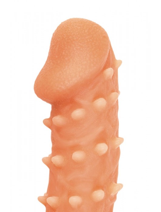 Телесная закрытая насадка с пупырышками Cock Sleeve Size L - 17,6 см. - KOKOS - в Севастополе купить с доставкой