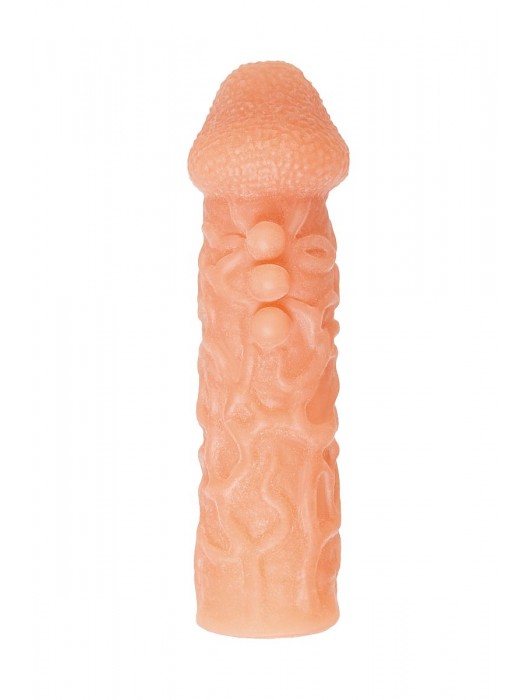 Телесная закрытая насадка с шершавой головкой Cock Sleeve Size S - 13,8 см. - KOKOS - в Севастополе купить с доставкой