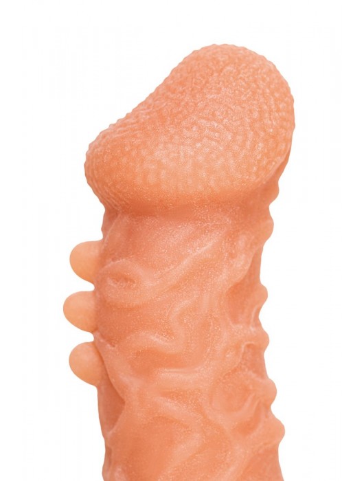 Телесная закрытая насадка с шершавой головкой Cock Sleeve Size S - 13,8 см. - KOKOS - в Севастополе купить с доставкой