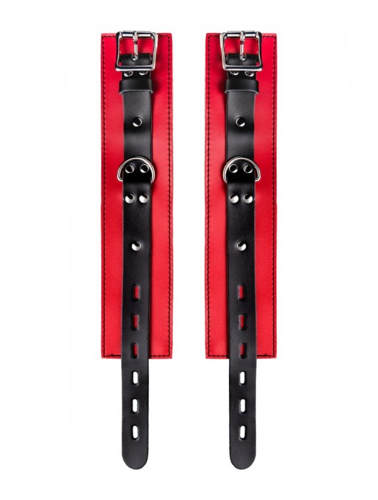 Красно-черные оковы на ноги из кожи - ToyFa - купить с доставкой в Севастополе