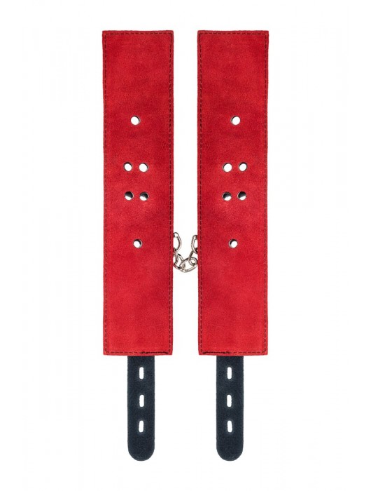 Красно-черные оковы на ноги из кожи - ToyFa - купить с доставкой в Севастополе