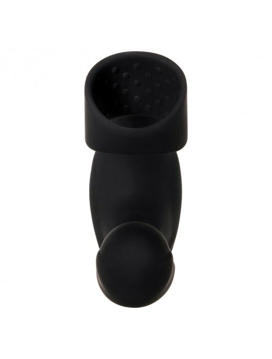 Черный вибромассажер простаты с эрекционным кольцом Strapped   Tapped - Zero Tolerance - в Севастополе купить с доставкой