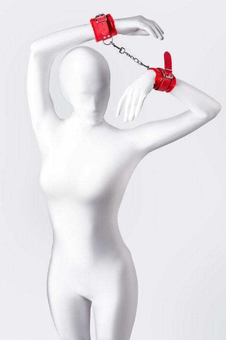 Красные наручники Anonymo из искусственной кожи - ToyFa - купить с доставкой в Севастополе