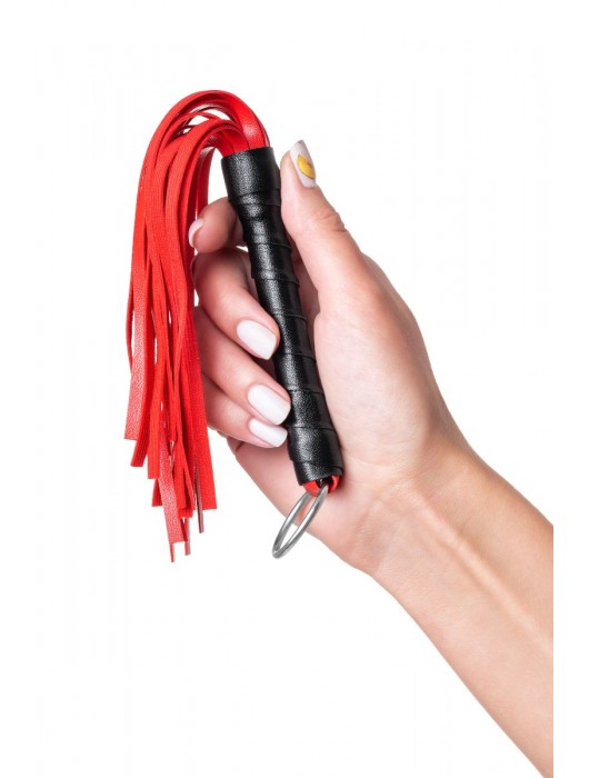 Красно-черный флоггер Anonymo - 28 см. - ToyFa - купить с доставкой в Севастополе