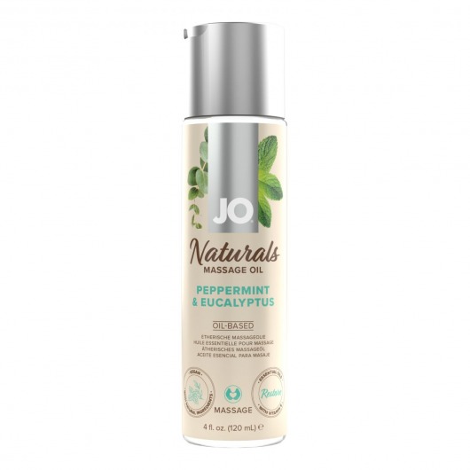 Массажное масло с ароматом перечной мяты и эвкалипта JO Naturals Peppermint   Eucalyptus - 120 мл. - System JO - купить с доставкой в Севастополе