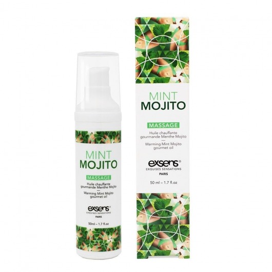 Разогревающее массажное масло с ароматом мохито Gourmet Mint Mojito - 50 мл. - Exsens - купить с доставкой в Севастополе