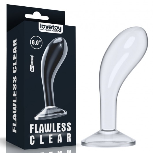 Прозрачный стимулятор простаты Flawless Clear Prostate Plug - 15 см. - Lovetoy - в Севастополе купить с доставкой