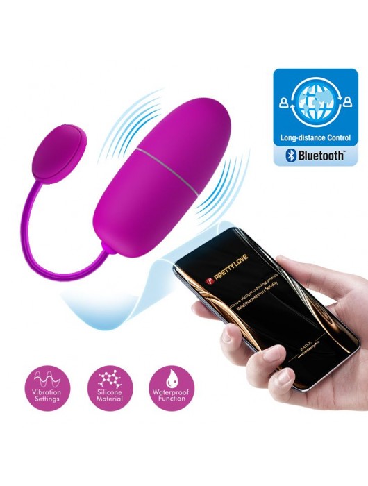 Лиловое виброяйцо Nymph с управлением через приложение - Baile
