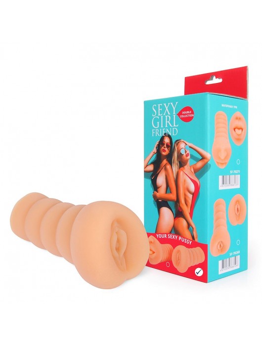 Мастурбатор-вагина телесного цвета с бороздками на внешней части - Bior toys - в Севастополе купить с доставкой