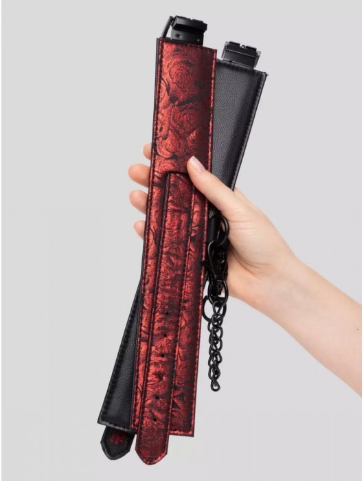 Красно-черные оковы Reversible Faux Leather Ankle Cuffs - Fifty Shades of Grey - купить с доставкой в Севастополе