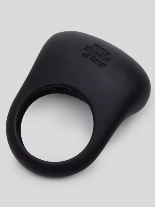 Черное эрекционное виброкольцо Sensation Rechargeable Vibrating Love Ring - Fifty Shades of Grey - в Севастополе купить с доставкой