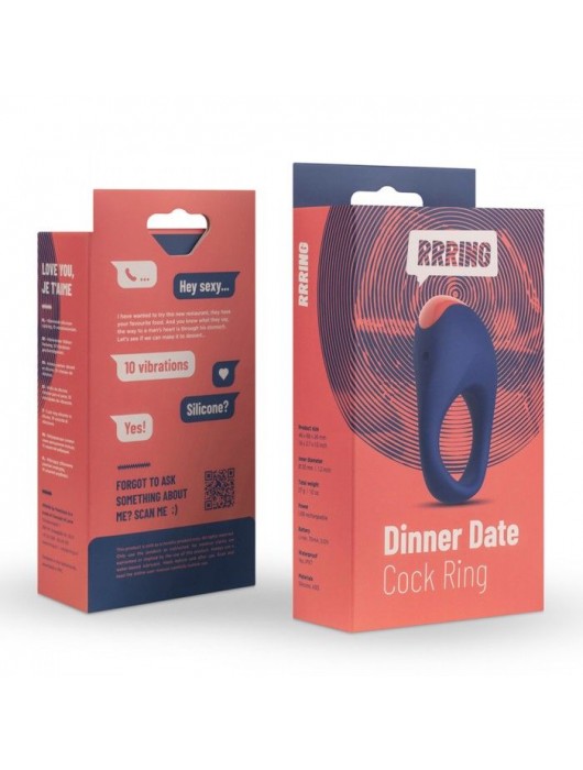 Синее эрекционное кольцо RRRING Dinner Date Cock Ring - FeelzToys - в Севастополе купить с доставкой