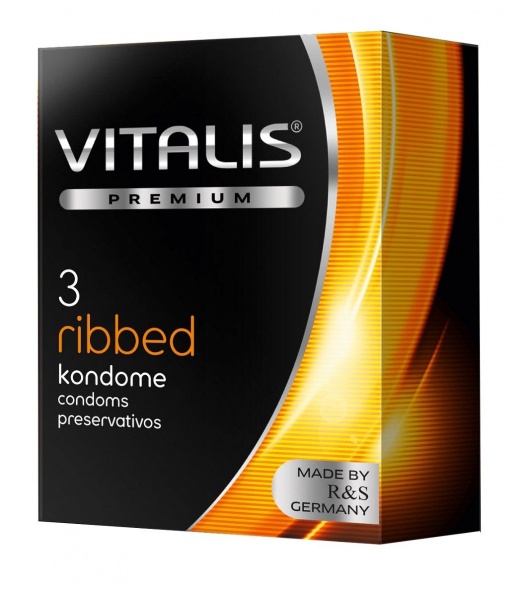 Ребристые презервативы VITALIS PREMIUM ribbed - 3 шт. - Vitalis - купить с доставкой в Севастополе