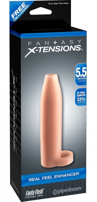 Насадка-расширитель с кольцом для подхвата мошонки Real Feel Enhancer - 14 см. - Pipedream - в Севастополе купить с доставкой