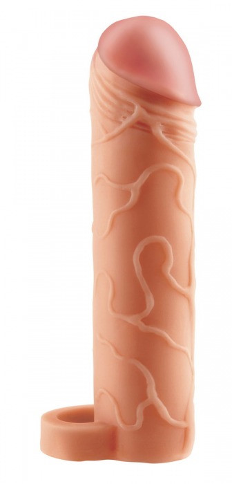 Телесная насадка с кольцом Perfect 2  Extension with Ball Strap - 19 см. - Pipedream - в Севастополе купить с доставкой