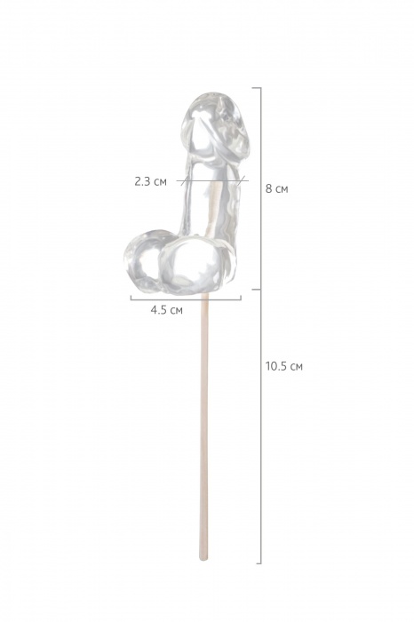 Прозрачный леденец в форме фаллоса со вкусом пина колады - Sosuчki - купить с доставкой в Севастополе