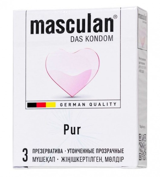 Супертонкие презервативы Masculan Pur - 3 шт. - Masculan - купить с доставкой в Севастополе