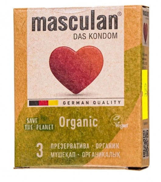 Экологически чистые презервативы Masculan Organic - 3 шт. - Masculan - купить с доставкой в Севастополе