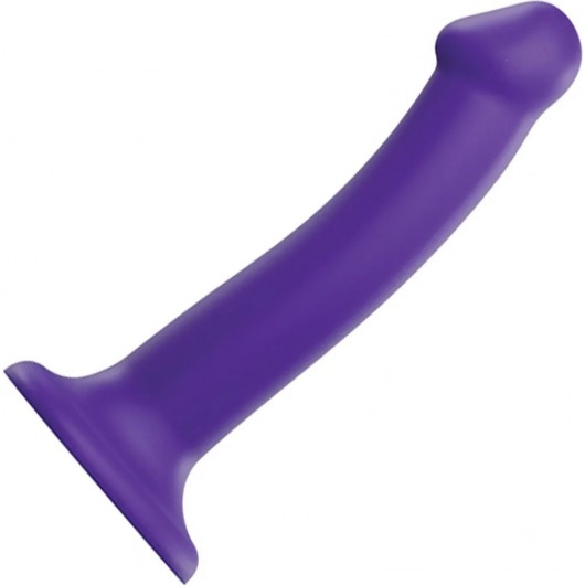 Фиолетовый фаллоимитатор-насадка Strap-On-Me Dildo Dual Density size M - 18 см. - Strap-on-me - купить с доставкой в Севастополе