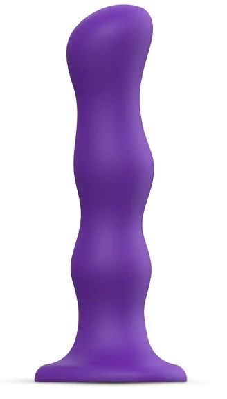 Фиолетовая насадка Strap-On-Me Dildo Geisha Balls size M - Strap-on-me - купить с доставкой в Севастополе