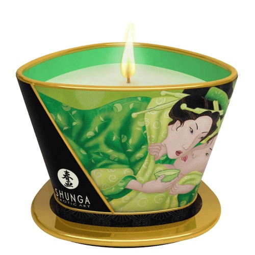 Массажная свеча Exotic Green Tea с ароматом зелёного чая - 170 мл. - Shunga - купить с доставкой в Севастополе