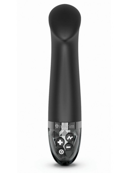 Черный вибратор с функцией электростимуляции Right on Ron - 17 см. - MyStim - купить с доставкой в Севастополе