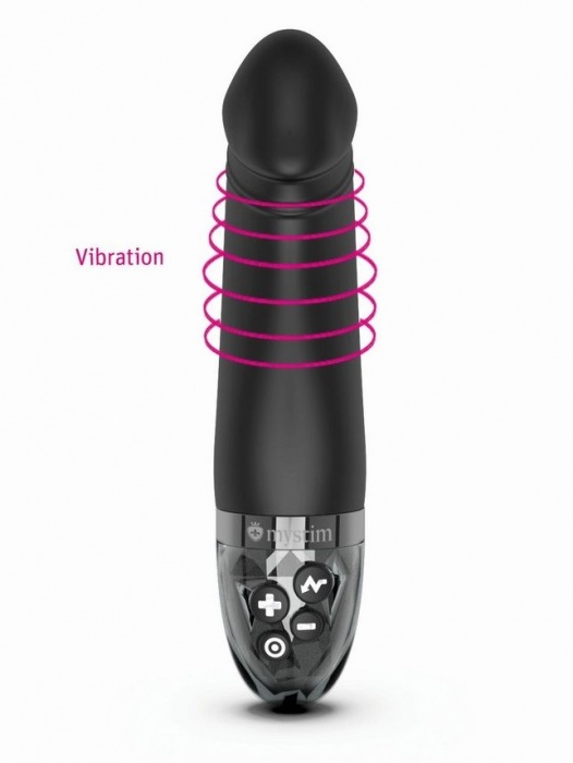 Черный вибратор с электростимуляцией Real Deal Neal - 16,5 см. - MyStim - купить с доставкой в Севастополе