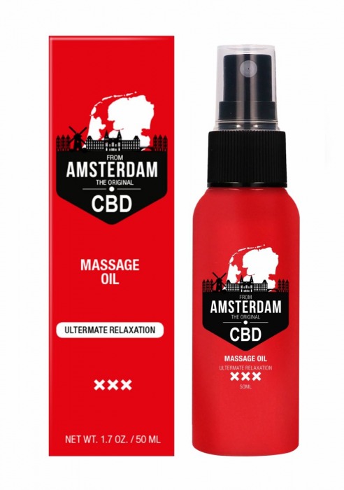 Стимулирующее массажное масло CBD from Amsterdam Massage Oil - 50 мл. - Shots Media BV - купить с доставкой в Севастополе