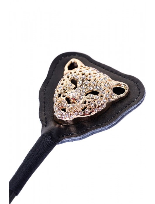 Чёрный стек с фигуркой леопарда на наконечнике - 21 см. - ToyFa - купить с доставкой в Севастополе