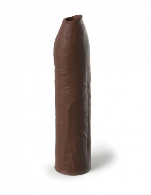 Коричневая насадка-удлинитель Uncut Silicone Penis Enhancer - 17,8 см. - Pipedream - в Севастополе купить с доставкой