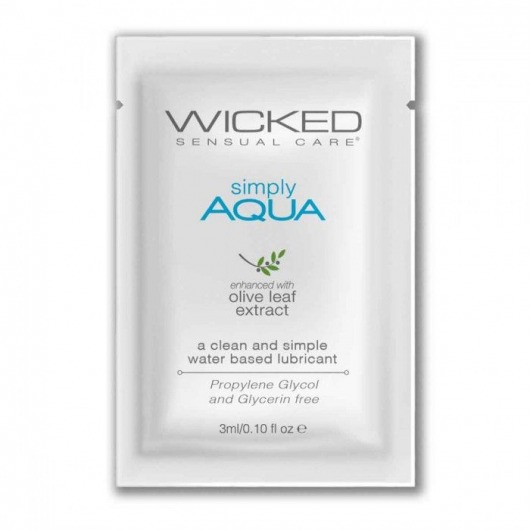 Легкий лубрикант на водной основе Wicked Simply AQUA - 3 мл. - Wicked - купить с доставкой в Севастополе