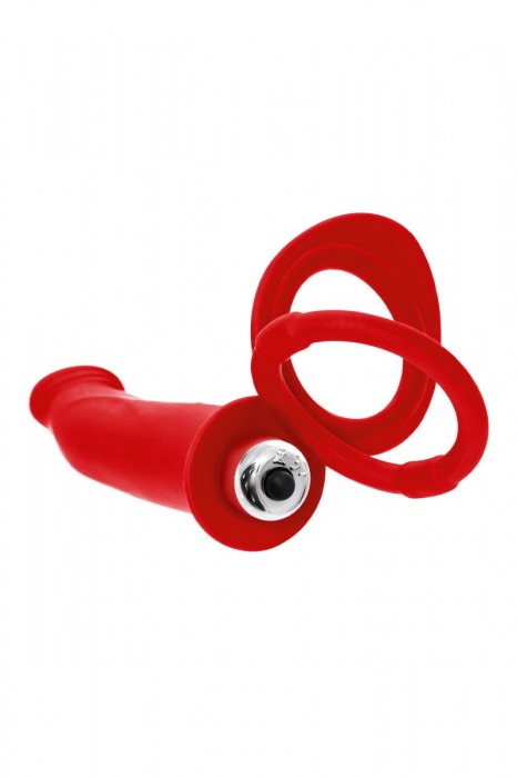 Красная насадка на пенис для двойного проникновения - 19 см. - ToyFa - купить с доставкой в Севастополе