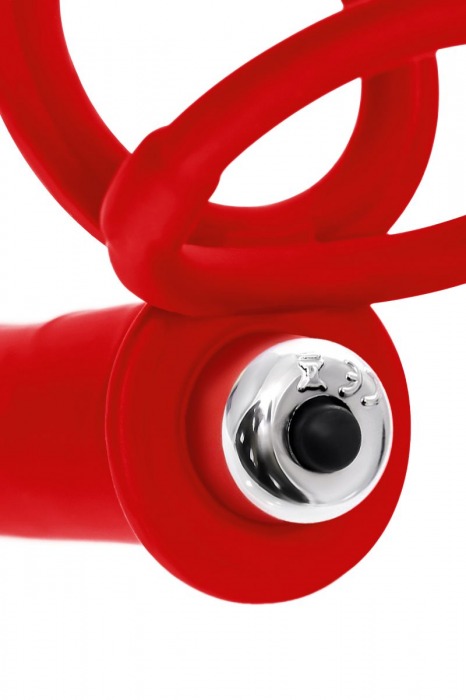 Красная насадка на пенис для двойного проникновения - 19 см. - ToyFa - купить с доставкой в Севастополе