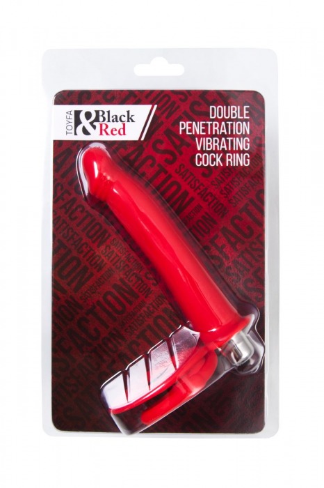 Красная насадка на пенис для двойного проникновения - 19 см. - ToyFa - купить с доставкой в Севастополе