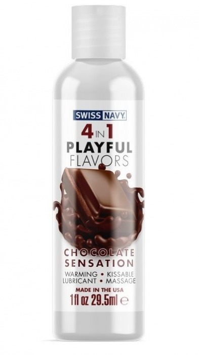 Массажный гель 4-в-1 Chocolate Sensation с ароматом шоколада - 29,5 мл. - Swiss navy - купить с доставкой в Севастополе