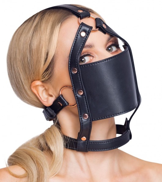 Черный намордник с кляпом-шаром Head Harness With A Gag - Orion - купить с доставкой в Севастополе