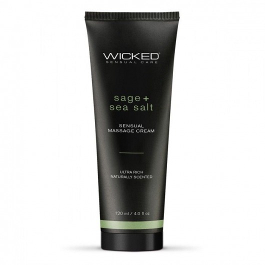 Массажный легкий крем WICKED Sage plus Sea Salt - 120 мл. - Wicked - купить с доставкой в Севастополе