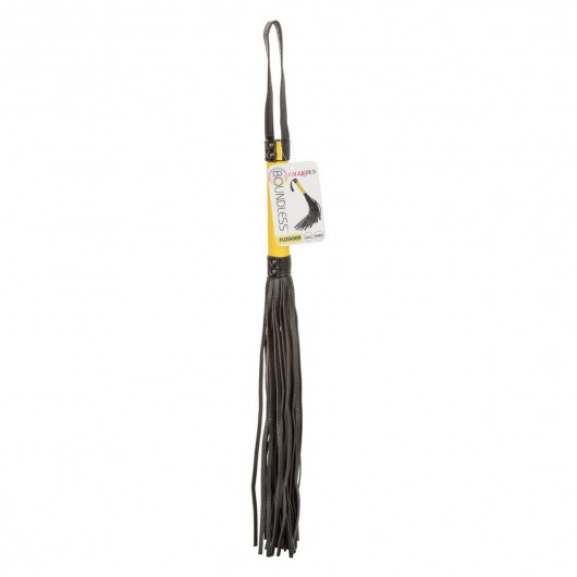 Черная плеть с желтой рукоятью Boundless Flogger - 69,25 см. - California Exotic Novelties - купить с доставкой в Севастополе