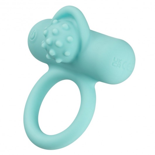 Аквамариновое эрекционное виброкольцо Silicone Rechargeable Nubby Lover’s Delight - California Exotic Novelties - в Севастополе купить с доставкой