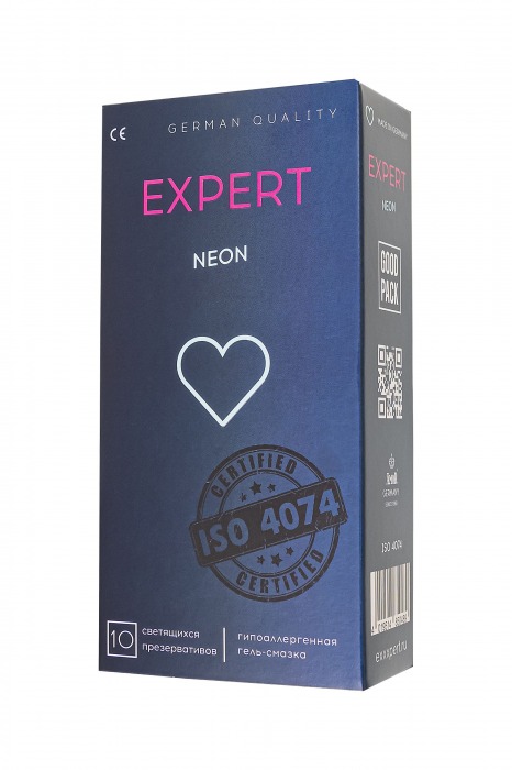 Светящиеся в темноте презервативы EXPERT Neon - 10 шт. - Expert - купить с доставкой в Севастополе