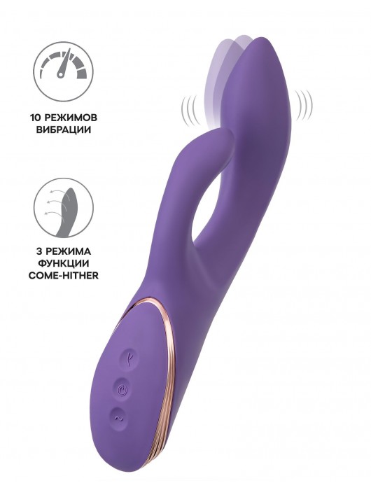Фиолетовый вибратор-кролик Fingie с функцией Come-Hither - 21,6 см. - JOS
