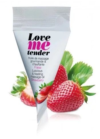 Съедобное согревающее массажное масло Love Me Tender Strawberry с ароматом клубники - 10 мл. - Love to Love - купить с доставкой в Севастополе