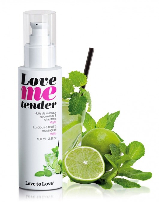 Съедобное согревающее массажное масло Love Me Tender Mojito с ароматом мохито - 100 мл. - Love to Love - купить с доставкой в Севастополе