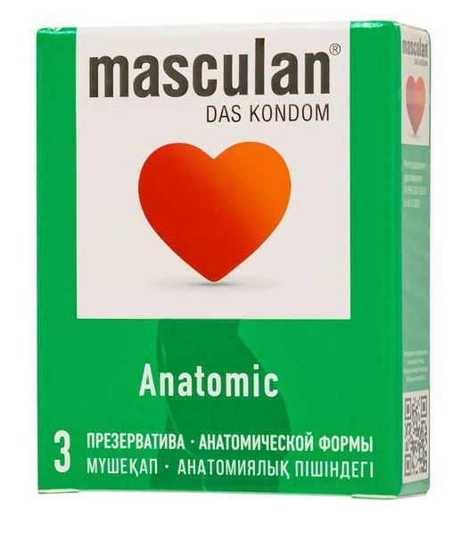 Презервативы анатомической формы Masculan Anatomic - 3 шт. - Masculan - купить с доставкой в Севастополе