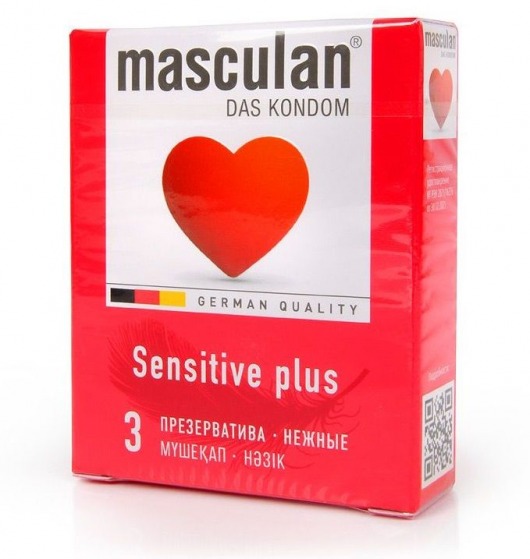 Презервативы Masculan Sensitive plus - 3 шт. - Masculan - купить с доставкой в Севастополе