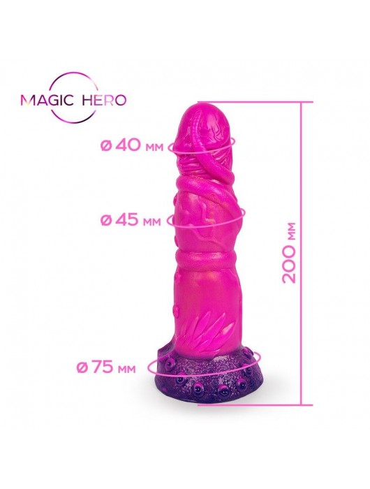 Розовый рельефный фантазийный фаллоимитатор - 20 см. - Bior toys - купить с доставкой в Севастополе