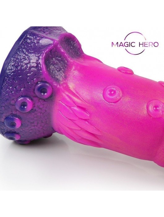 Розовый рельефный фантазийный фаллоимитатор - 20 см. - Bior toys - купить с доставкой в Севастополе